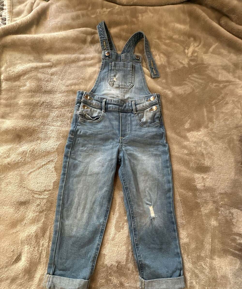 Old Navy Denim Overalls Size 4T Distressed Blue